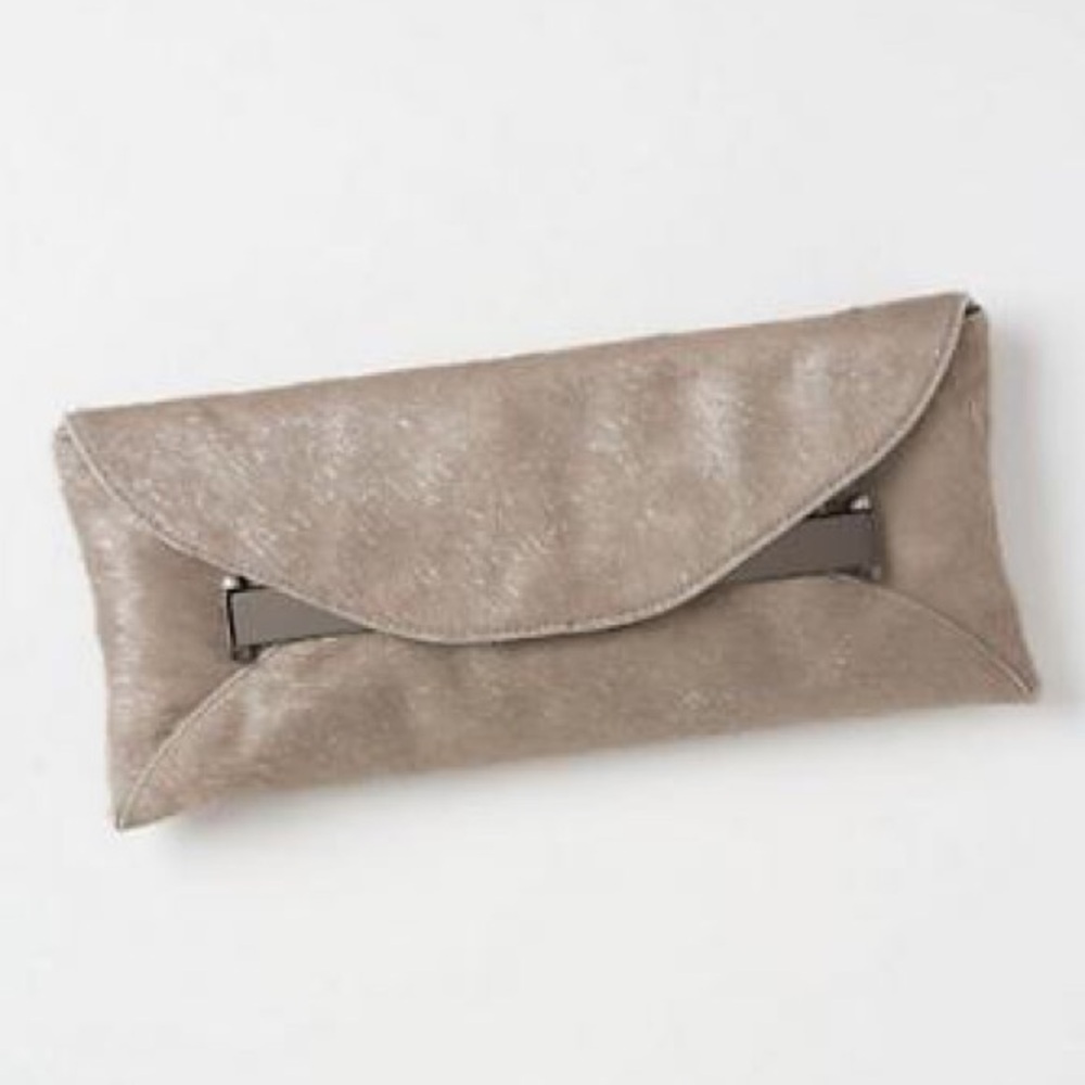 🆕 RARE LEIFSDOTTIR Faux Calf Hide Long Clutch Purse